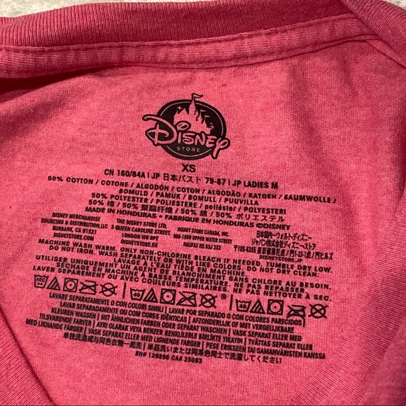2/$25 NWOT Disney Mickey and Minnie Short Sleeve Shirt Pink V-neck Size XS - Picture 4 of 4